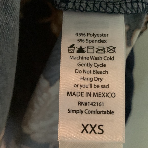 Navy Blue Floral LuLaRoe Morgan Tee - NWT XXS - Picture 6 of 7